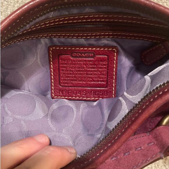 COACH Soho 9658 Hobo Bag Purple Suede Baguette Handbag Y2K Auth! Orig Owner! - Picture 7 of 12